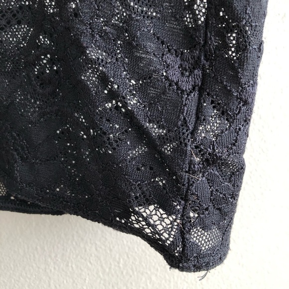 🚨3/$20🚨 Talula Aritzia Lace Long Sleeve Scoop Neck Stretchy Mini Dress Black - Picture 11 of 12